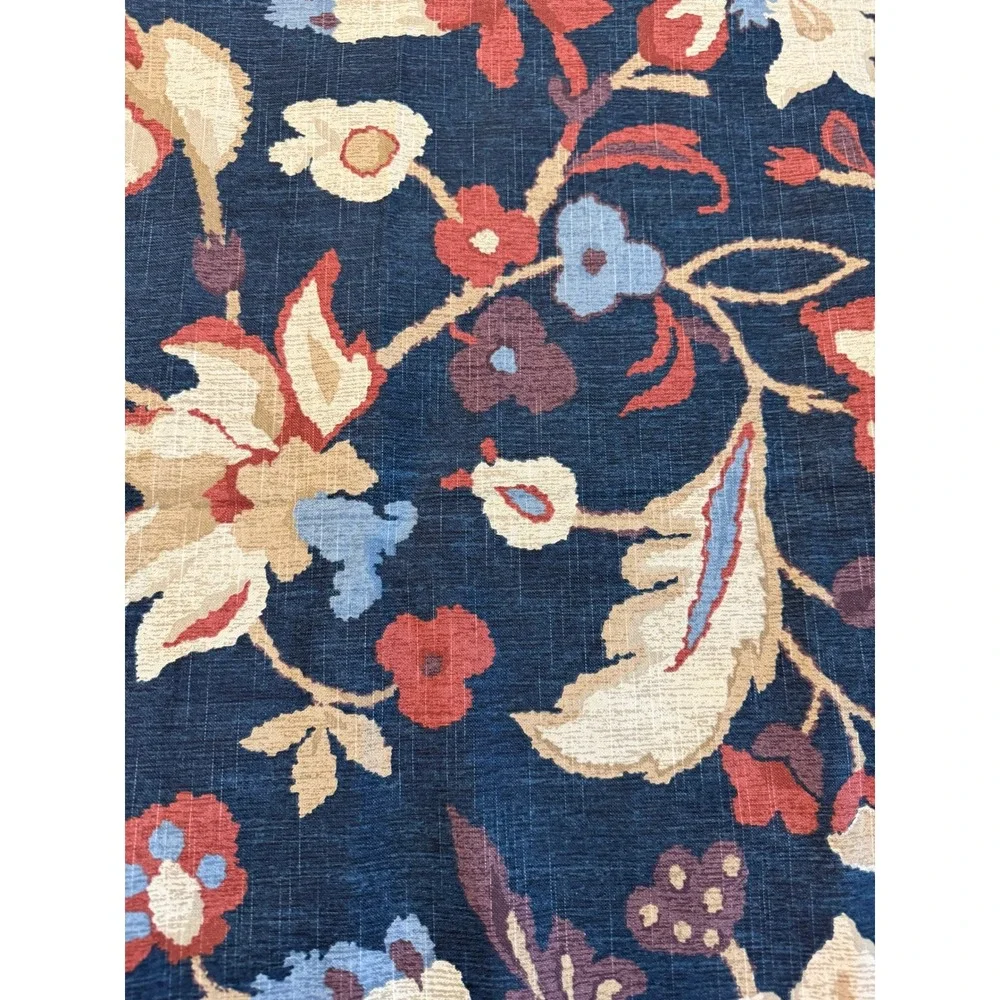 Robert Allen Mabenga Indigo Upholstery Fabric 52x106 Floral Cotton DIY Decor